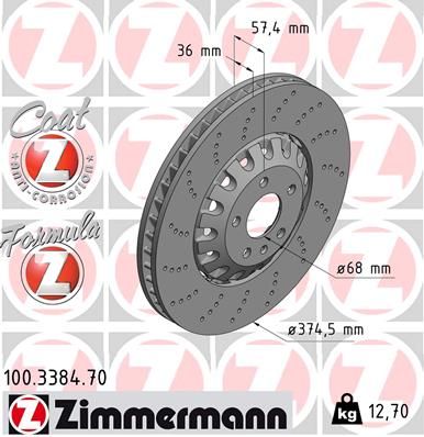 100338470 ZIMMERMANN Тормозной диск