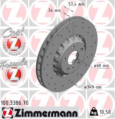 100338670 ZIMMERMANN Тормозной диск