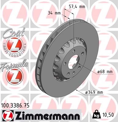 100338675 ZIMMERMANN Тормозной диск