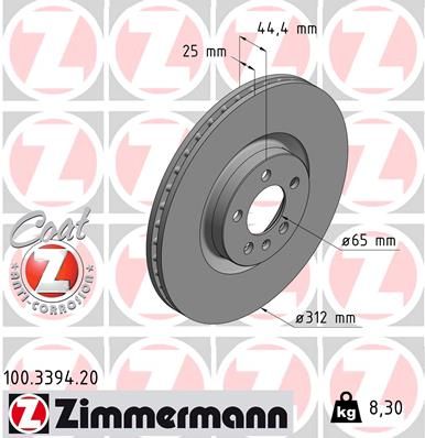 100339420 ZIMMERMANN Тормозной диск