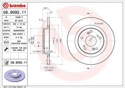 08909211 BREMBO Тормозной диск