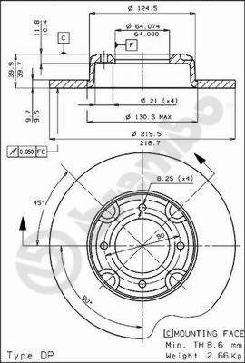 08343710 BREMBO Тормозной диск