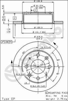 08428320 BREMBO Тормозной диск