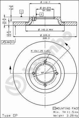 08279610 BREMBO Тормозной диск