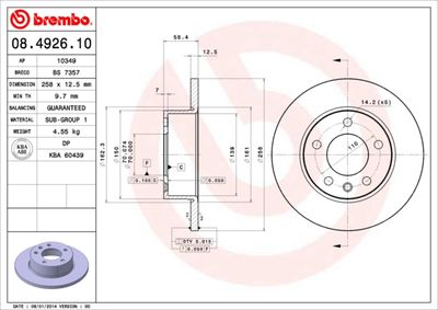 08492610 BREMBO Тормозной диск