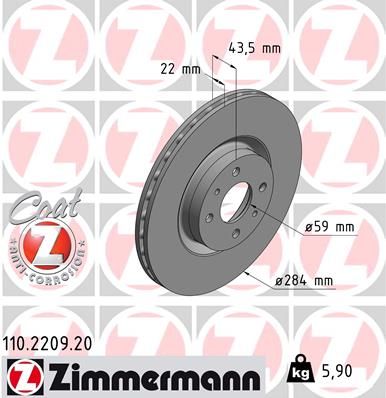 110220920 ZIMMERMANN Тормозной диск