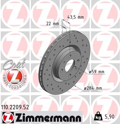 110220952 ZIMMERMANN Тормозной диск