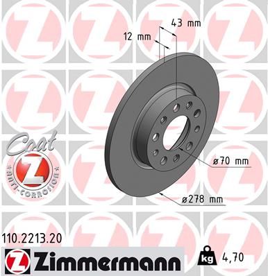 110221320 ZIMMERMANN Тормозной диск