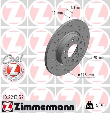 110221352 ZIMMERMANN Тормозной диск