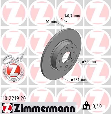 110221920 ZIMMERMANN Тормозной диск