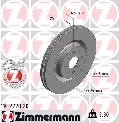 110222020 ZIMMERMANN Тормозной диск