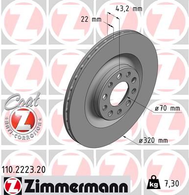 110222320 ZIMMERMANN Тормозной диск