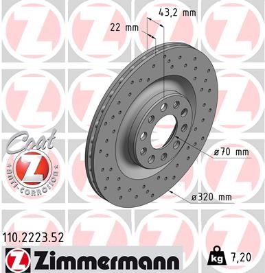 110222352 ZIMMERMANN Тормозной диск