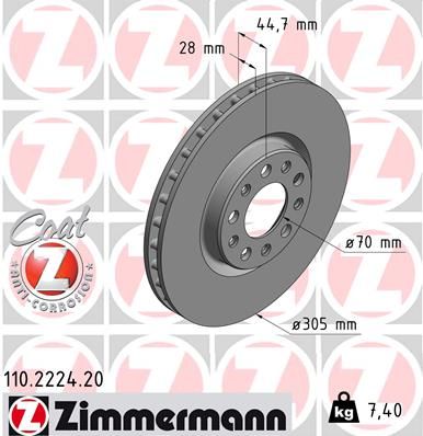 110222420 ZIMMERMANN Тормозной диск