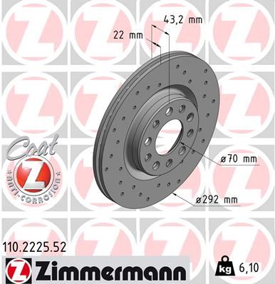 110222552 ZIMMERMANN Тормозной диск