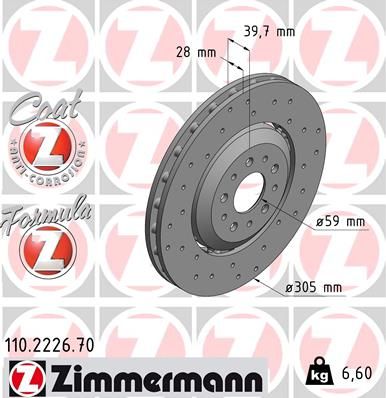 110222670 ZIMMERMANN Тормозной диск