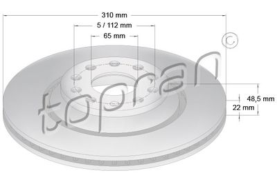 110418 TOPRAN Тормозной диск