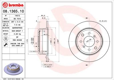 08136510 BREMBO Тормозной диск