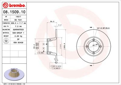 08150910 BREMBO Тормозной диск