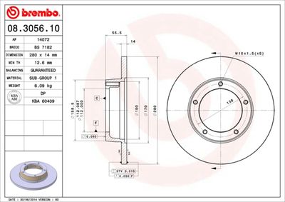 08305610 BREMBO Тормозной диск