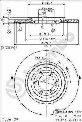 08321010 BREMBO Тормозной диск