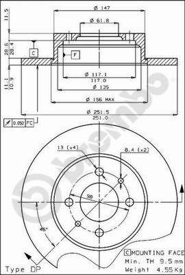 BS7210 BRECO Тормозной диск