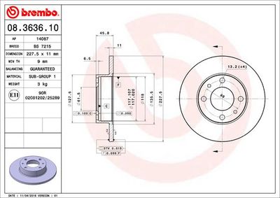 BS7215 BRECO Тормозной диск