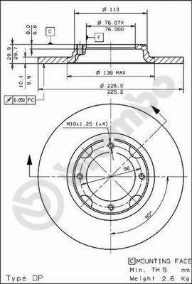 BS7266 BRECO Тормозной диск