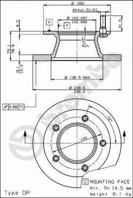 08518110 BREMBO Тормозной диск