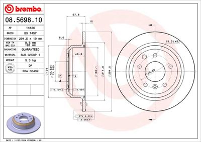 BS7457 BRECO Тормозной диск