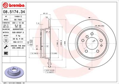 08517434 BREMBO Тормозной диск