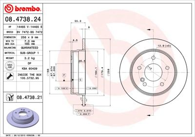 08473824 BREMBO Тормозной диск