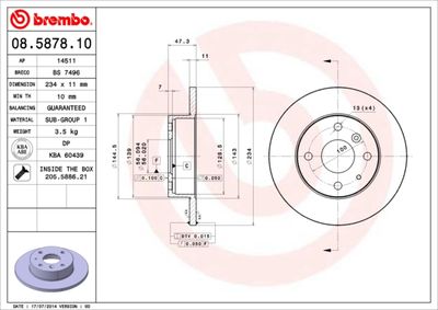 BS7496 BRECO Тормозной диск