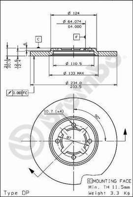 BS7505 BRECO Тормозной диск