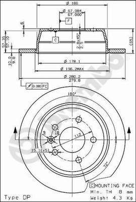 BS7539 BRECO Тормозной диск