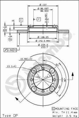 08707210 BREMBO Тормозной диск