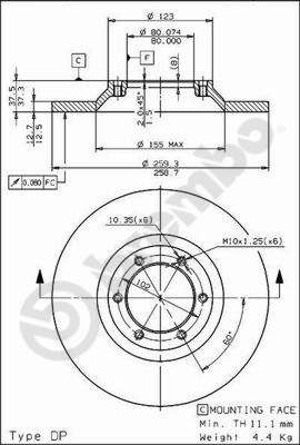 BS7554 BRECO Тормозной диск