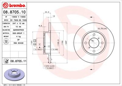 08870511 BREMBO Тормозной диск