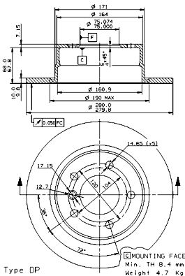 BS7659 BRECO Тормозной диск