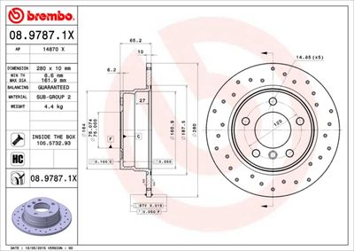 0897871X BREMBO Тормозной диск