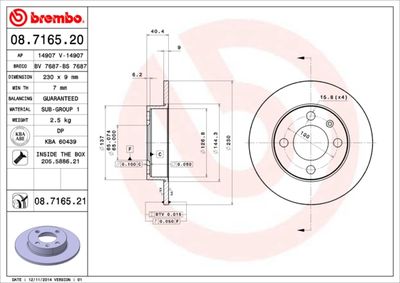 08716520 BREMBO Тормозной диск