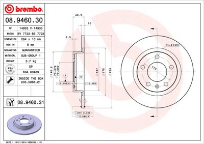 08946031 BREMBO Тормозной диск