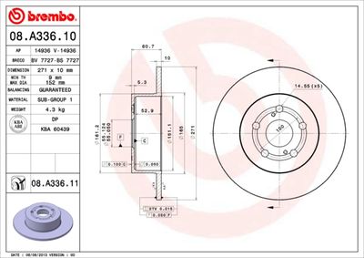 08A33611 BREMBO Тормозной диск