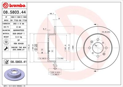 08580341 BREMBO Тормозной диск