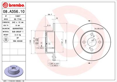 BS7748 BRECO Тормозной диск