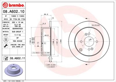 08A60210 BREMBO Тормозной диск