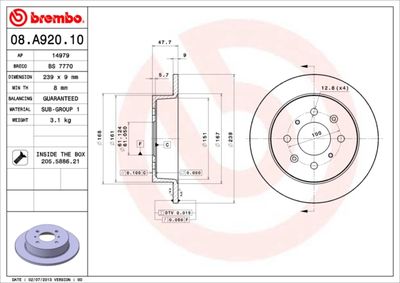 BS7770 BRECO Тормозной диск