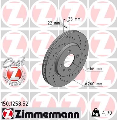 150125852 ZIMMERMANN Тормозной диск