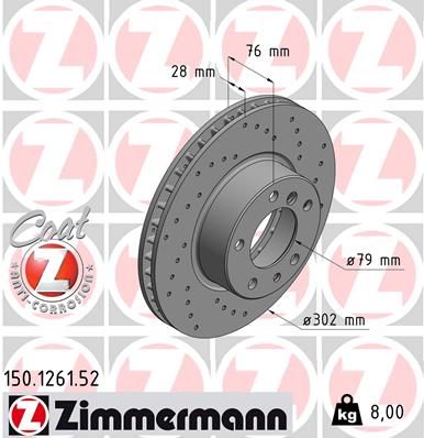 150126152 ZIMMERMANN Тормозной диск