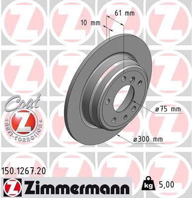 150126720 ZIMMERMANN Тормозной диск